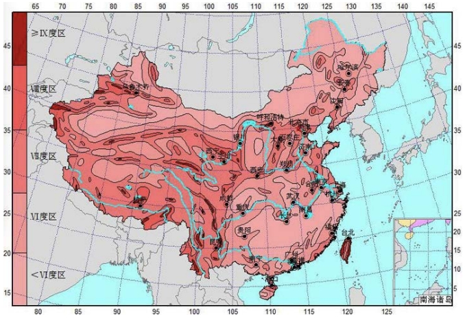 中国地震烈度区划图