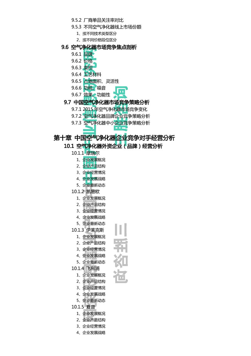 企业竞争对手经营分析